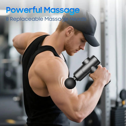 Massage Gun, Deep Tissue Massage for Athletes for Pain Relief, Percussion Massager with 6speeds 4 massge heads