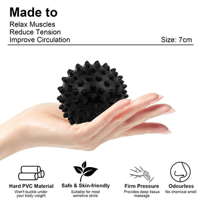 Massage Lacrosse Ball, Spiky Massage Ball, for Deep Tissue, Trigger Point and Myofascial Release, Muscle Knots, and Yoga Therapy