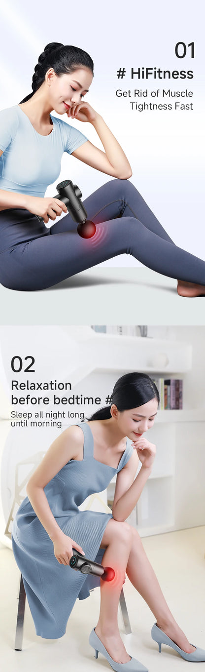 Massage Gun, Deep Tissue Massage for Athletes for Pain Relief, Percussion Massager with 6speeds 4 massge heads