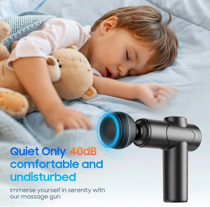 Massage Gun, Deep Tissue Massage for Athletes for Pain Relief, Percussion Massager with 6speeds 4 massge heads