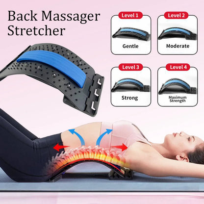 Back Massager Stretcher Magnetic Therapy Lumbar Support for Spine Pain Relief Waist Relaxation Correction Lower Back Traction
