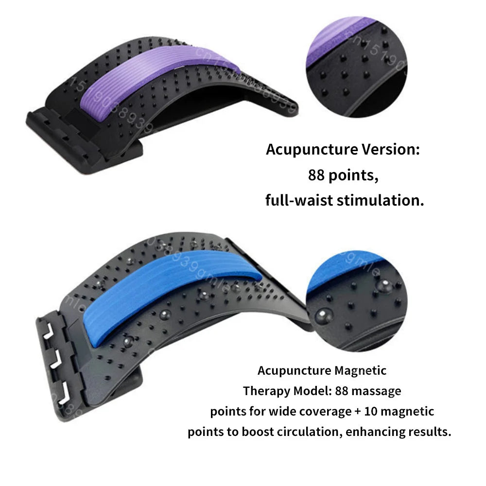 Back Massager Stretcher Magnetic Therapy Lumbar Support for Spine Pain Relief Waist Relaxation Correction Lower Back Traction
