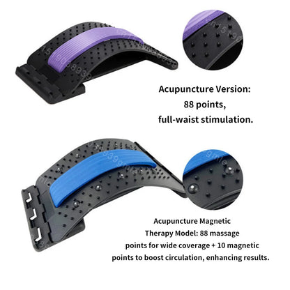 Back Massager Stretcher Magnetic Therapy Lumbar Support for Spine Pain Relief Waist Relaxation Correction Lower Back Traction