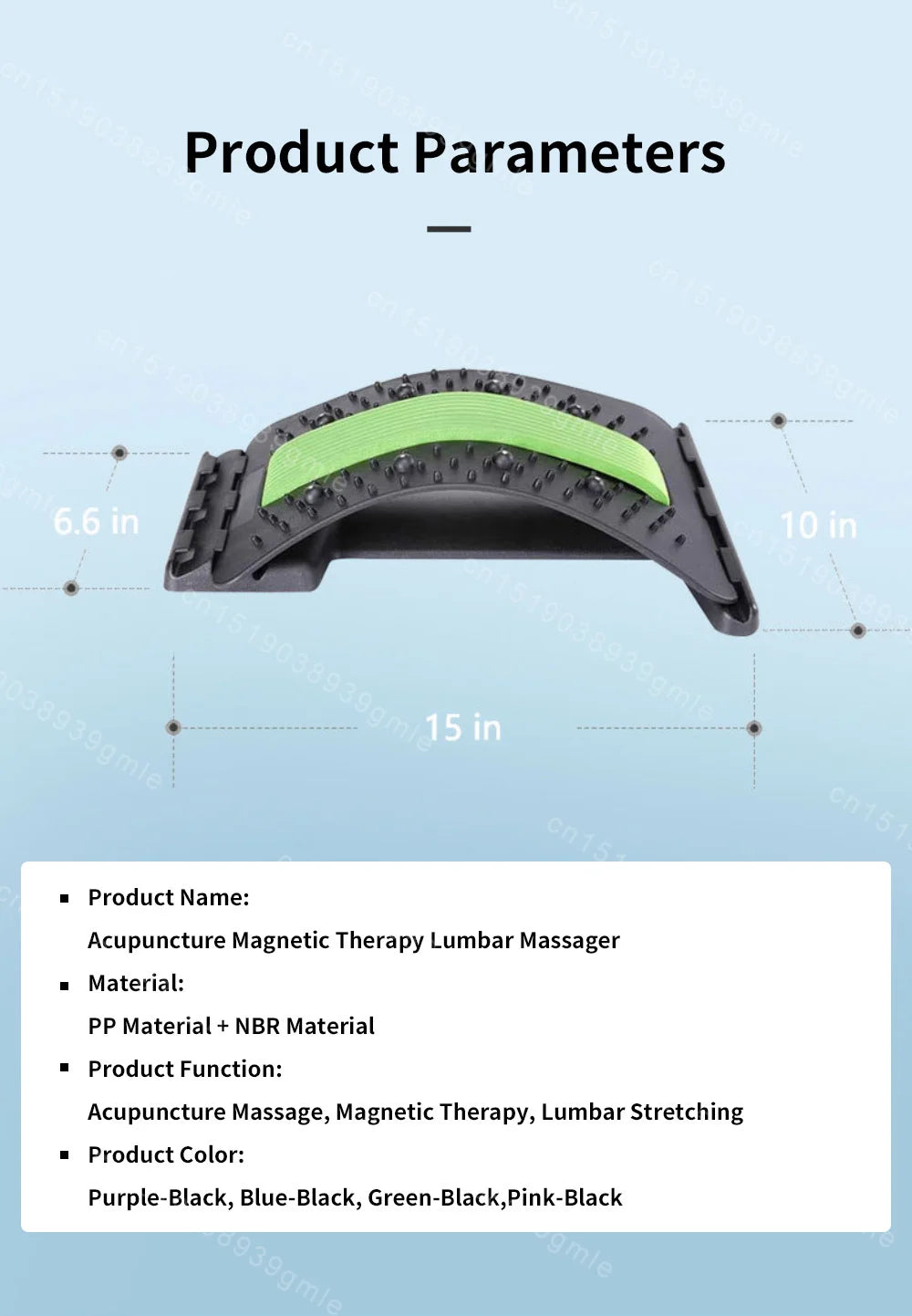 Back Massager Stretcher Magnetic Therapy Lumbar Support for Spine Pain Relief Waist Relaxation Correction Lower Back Traction