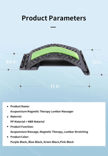 Back Massager Stretcher Magnetic Therapy Lumbar Support for Spine Pain Relief Waist Relaxation Correction Lower Back Traction