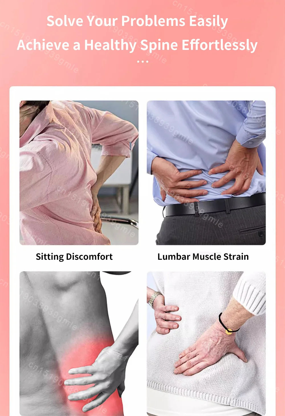 Back Massager Stretcher Magnetic Therapy Lumbar Support for Spine Pain Relief Waist Relaxation Correction Lower Back Traction