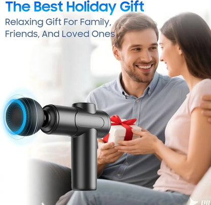 Massage Gun, Deep Tissue Massage for Athletes for Pain Relief, Percussion Massager with 6speeds 4 massge heads