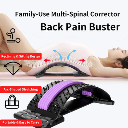 Back Massager Stretcher Magnetic Therapy Lumbar Support for Spine Pain Relief Waist Relaxation Correction Lower Back Traction