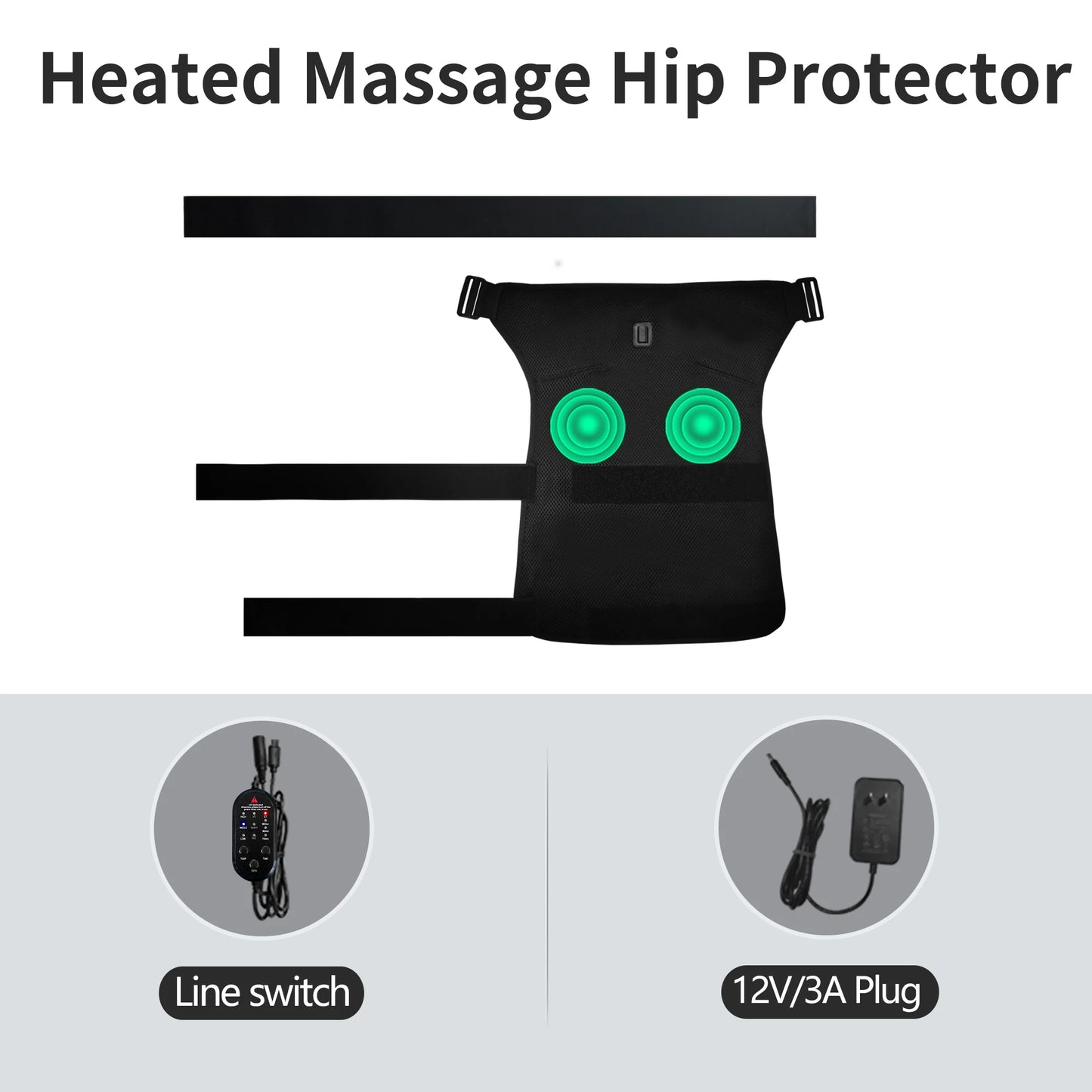 Hip Massager - 3-Gear Heat& Vibration, Relieves Muscle Soreness Pain,Arthritis, Aids Sports Recovery, for Fitness Fans Seniors