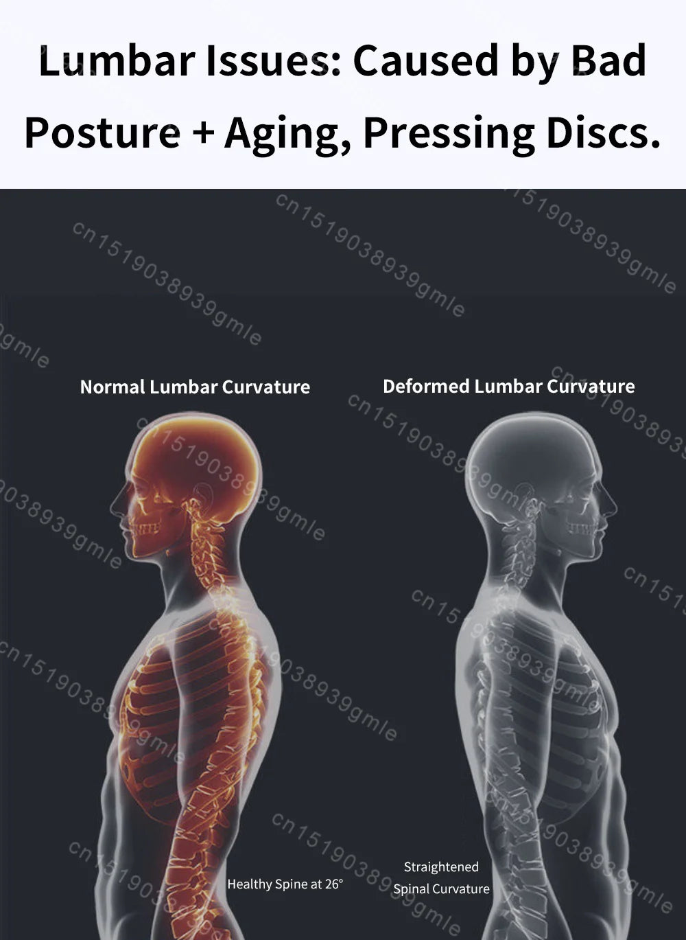 Back Massager Stretcher Magnetic Therapy Lumbar Support for Spine Pain Relief Waist Relaxation Correction Lower Back Traction