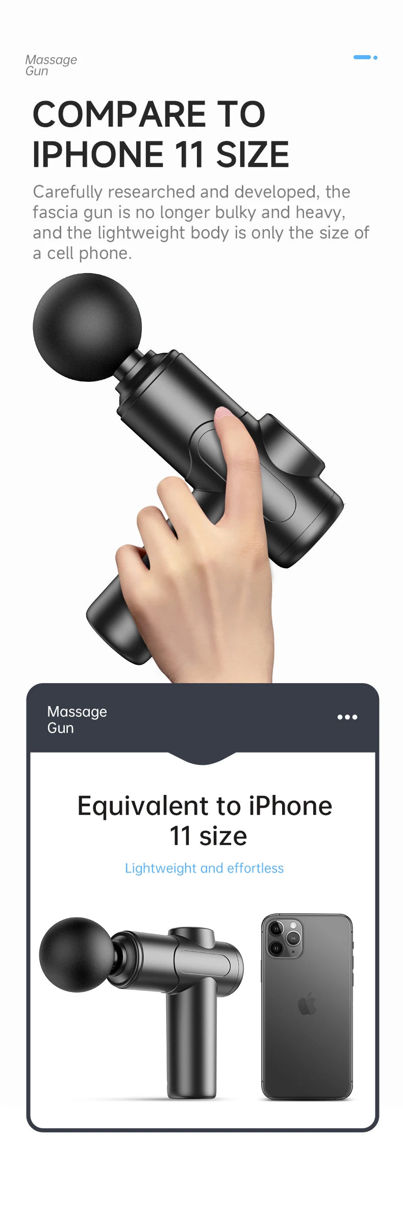 Massage Gun, Deep Tissue Massage for Athletes for Pain Relief, Percussion Massager with 6speeds 4 massge heads