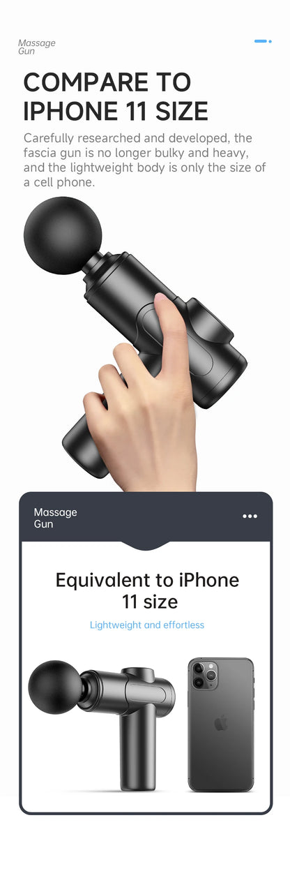 Massage Gun, Deep Tissue Massage for Athletes for Pain Relief, Percussion Massager with 6speeds 4 massge heads